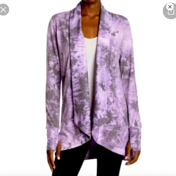 NWT! 90 DEGREE BY REFLEX INFINITY PLUM TIE DYE Cardigan extra small NEW - Picture 1 of 14